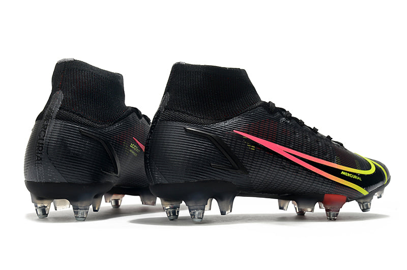 Chuteira Nike Mercurial Superfly 8 Elite Black x Prism SG-Pro Trava-mista