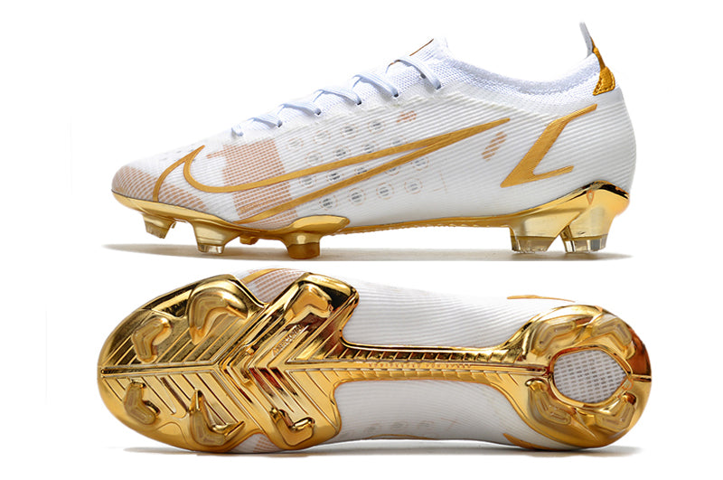 Chuteira Nike Mercurial Vapor 14 Elite Branco/Dourado