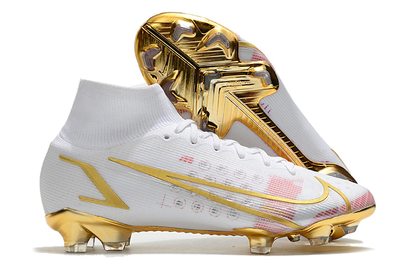 Chuteira Nike Mercurial Superfly 8 Elite Branco/Dourado