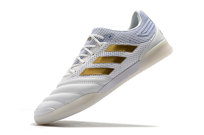 Chuteira Adidas Copa 20.1 Futsal Branco/Dourado