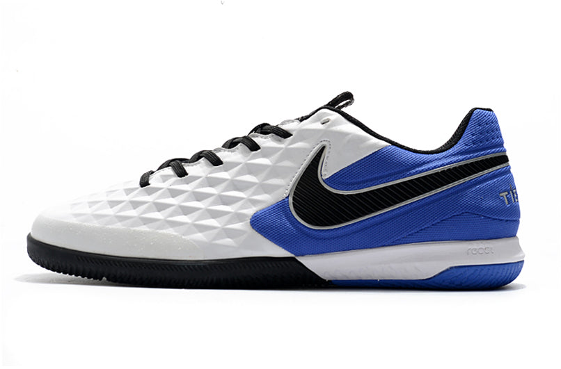 Chuteira Nike Tiempo Legend 8 Futsal Pro Branco/Azul