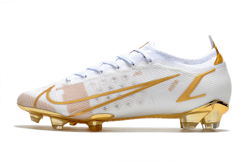 Chuteira Nike Mercurial Vapor 14 Elite Branco/Dourado