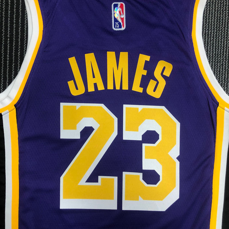 Regata NBA Los Angeles Lakers Edição Diamante 75 anos 21/22 Lebron James 23 Roxa