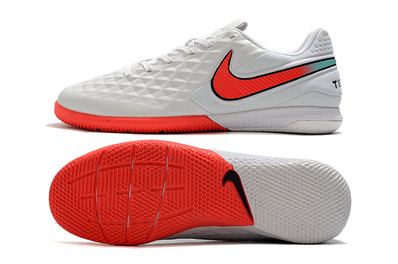 Chuteira Nike Tiempo Legend 8 Futsal Pro Branco/Vermelho