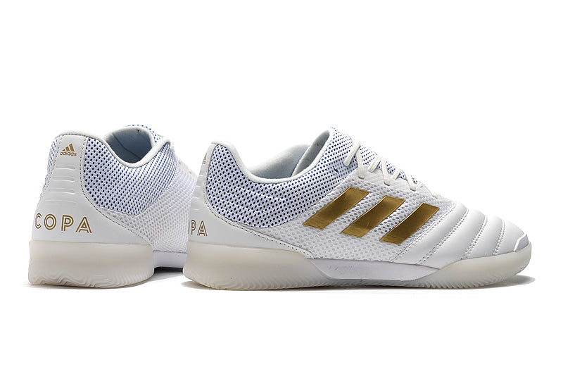 Chuteira Adidas Copa 20.1 Futsal Branco/Dourado