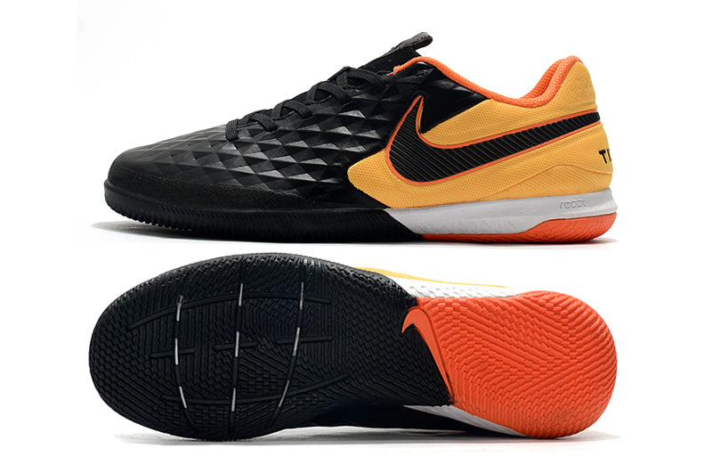 Chuteira Nike Tiempo Legend 8 Futsal Pro Preto/Laranja