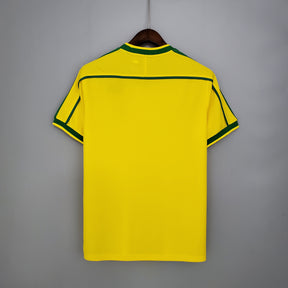 Camisa Seleção Brasil Home 1998 - Nike Retrô Masculina - Amarela/Verde