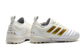 Chuteira Adidas Copa 20.1 Society Branco/Dourado