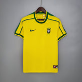 Camisa Seleção Brasil Home 1998 - Nike Retrô Masculina - Amarela/Verde